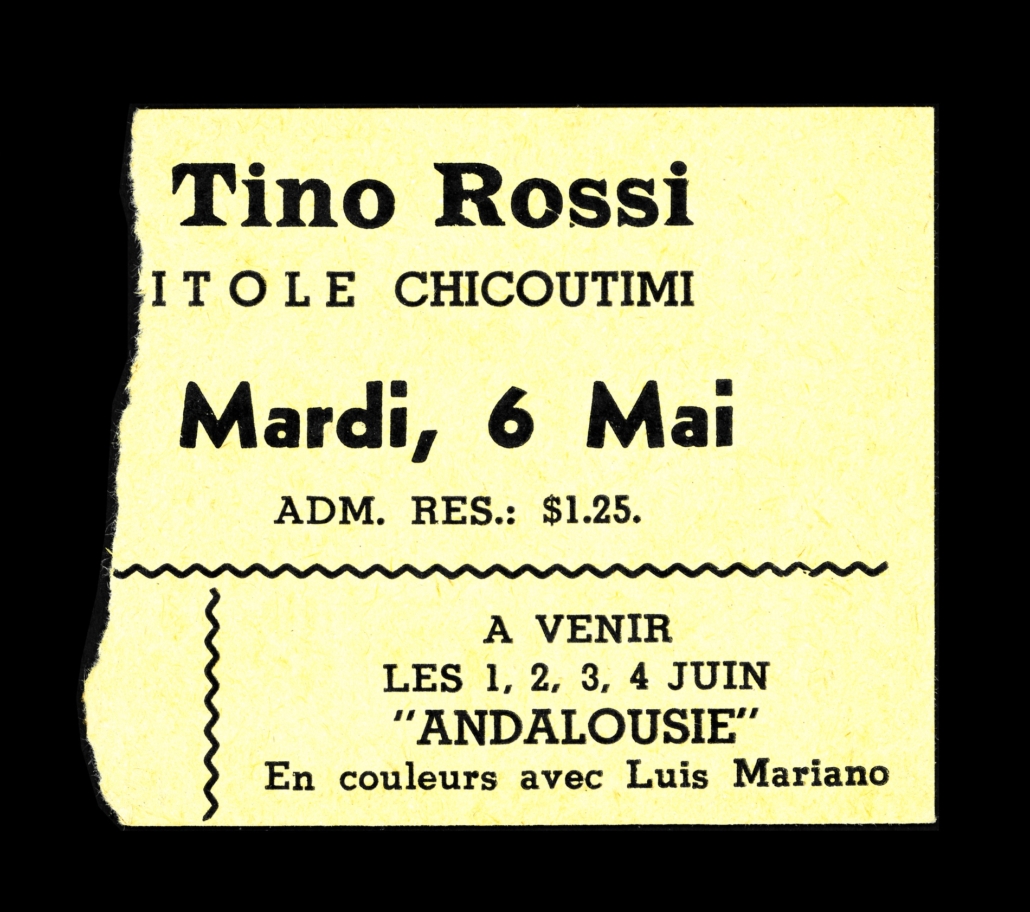 1952.05.06BilletGalaChicoutimiTR