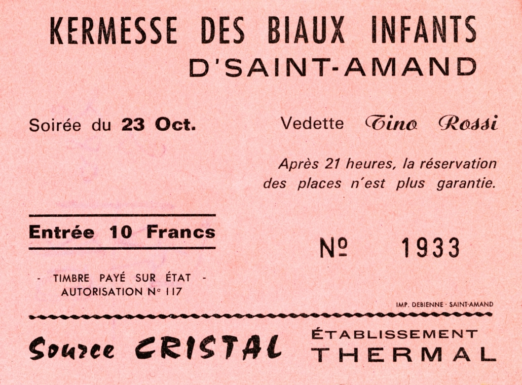 1971.10.23BilletGalaTinoRossiSaintAmand
