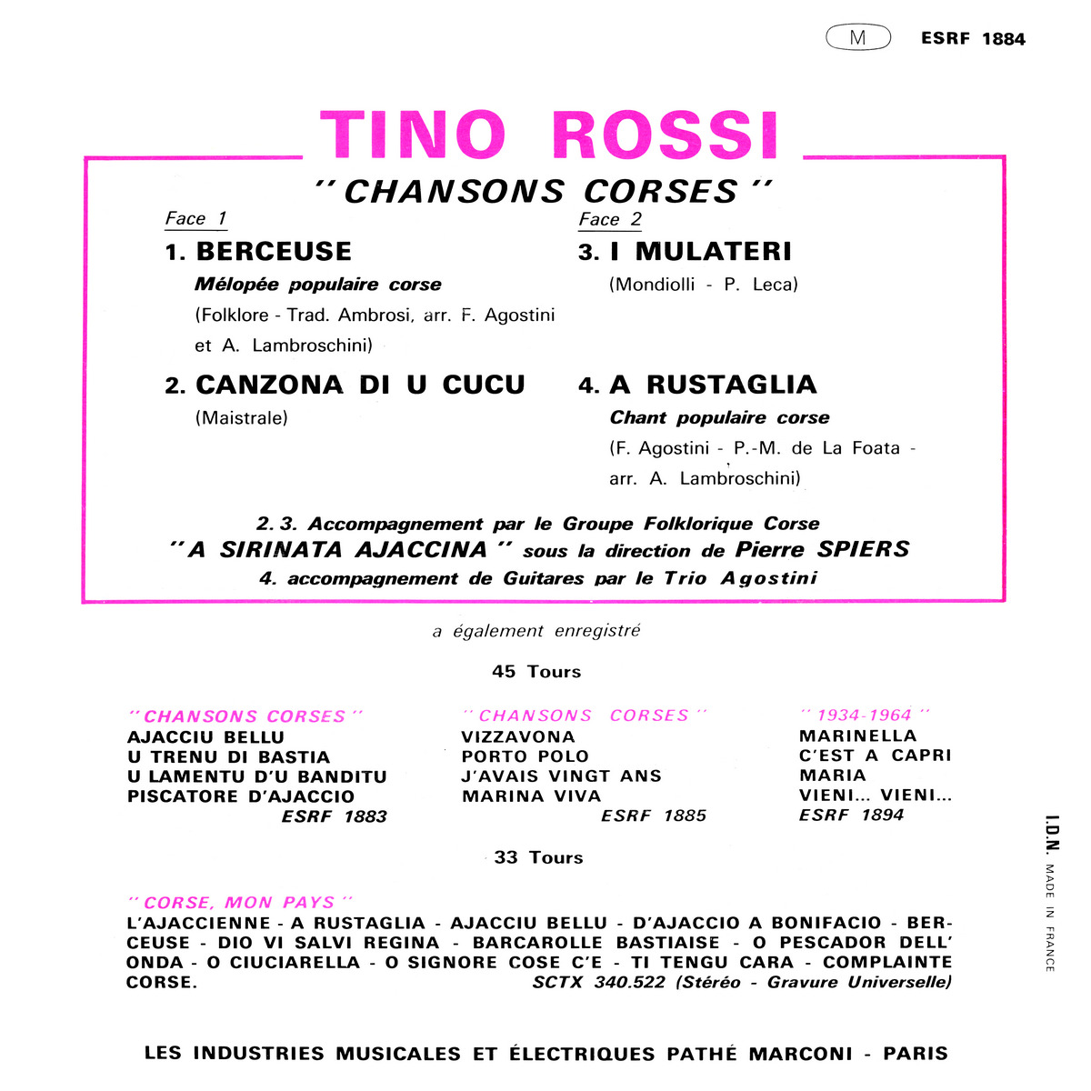 45ToursEPESRF1884Verso