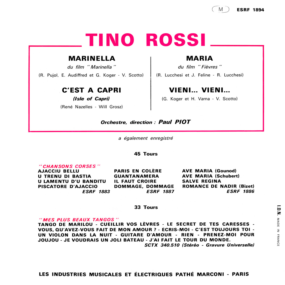 45ToursEPESRF1894Verso