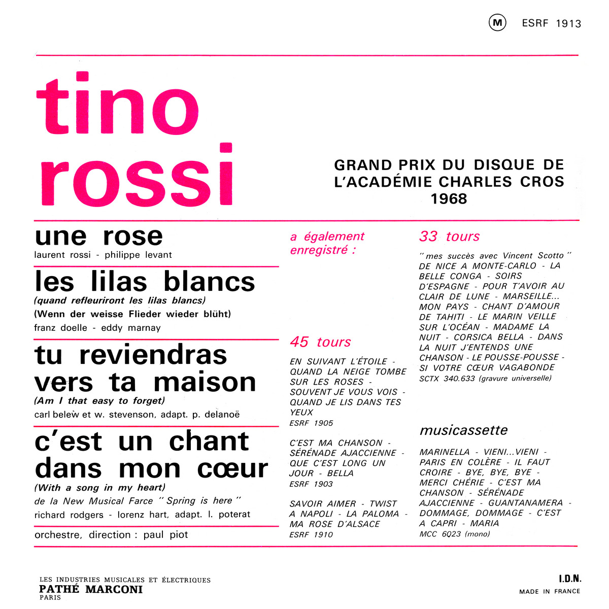 45ToursEPESRF1913Verso
