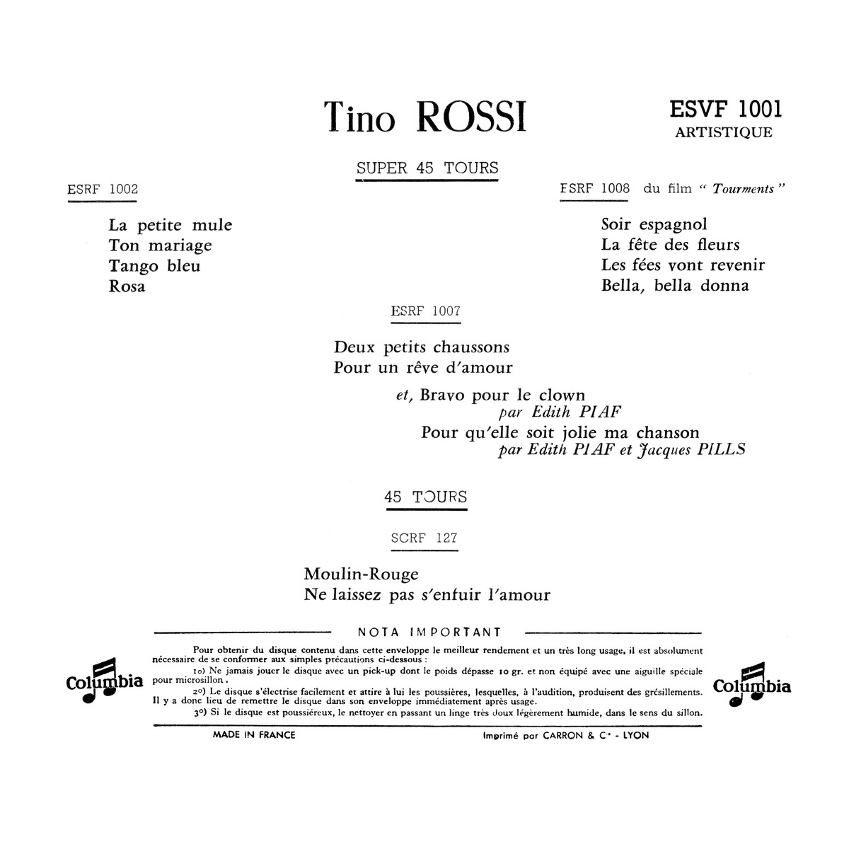 45ToursEPESVF1001Type1Verso
