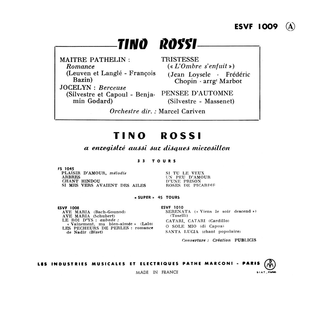 45ToursEPESVF1009Type1Verso