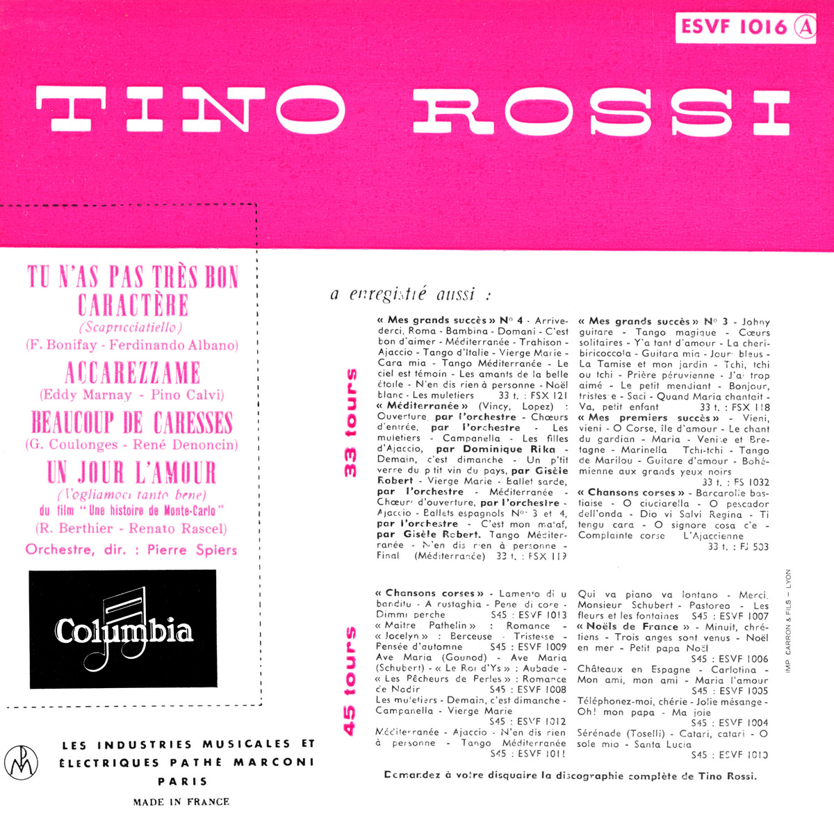 45ToursEPESVF1016Verso