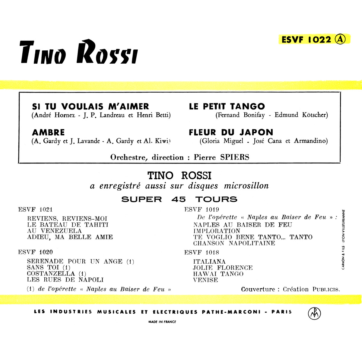 45ToursEPESVF1022Verso
