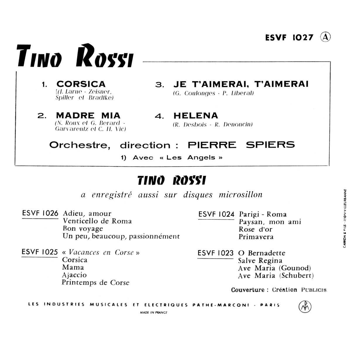 45ToursEPESVF1027Verso
