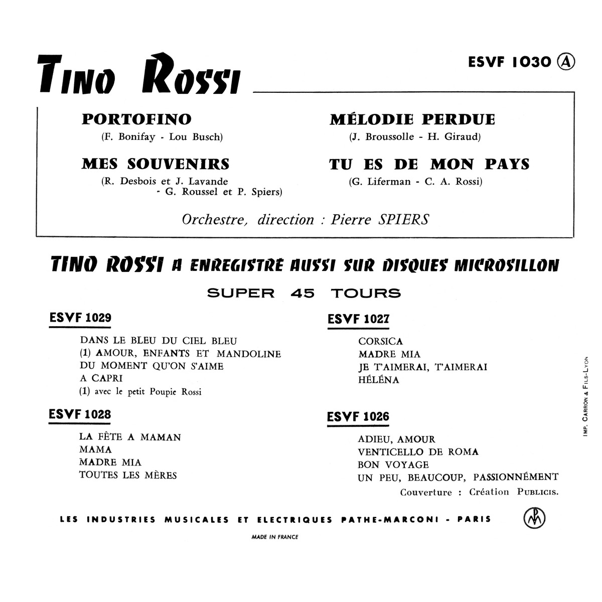 45ToursEPESVF1030Verso