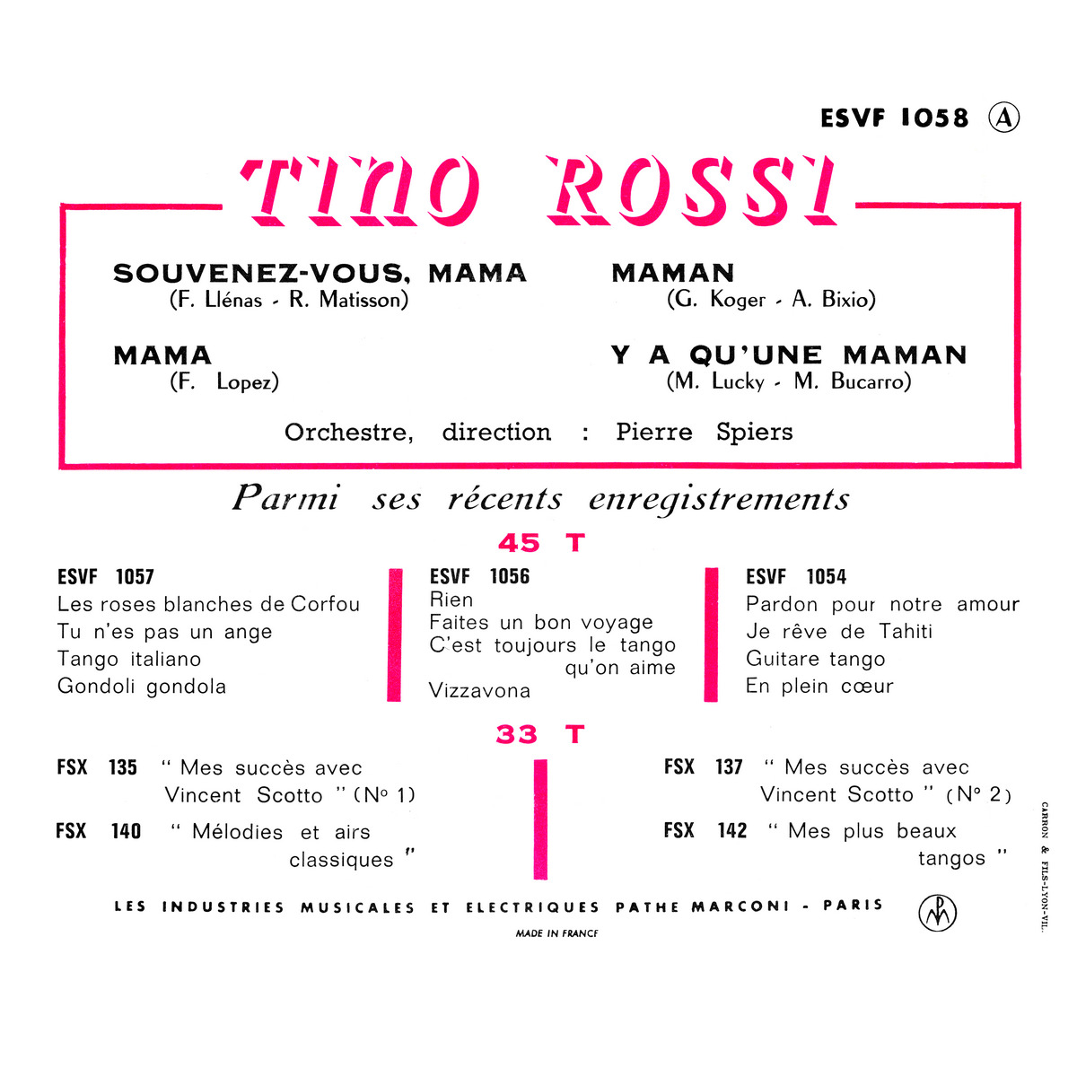 45ToursEPESVF1058Verso