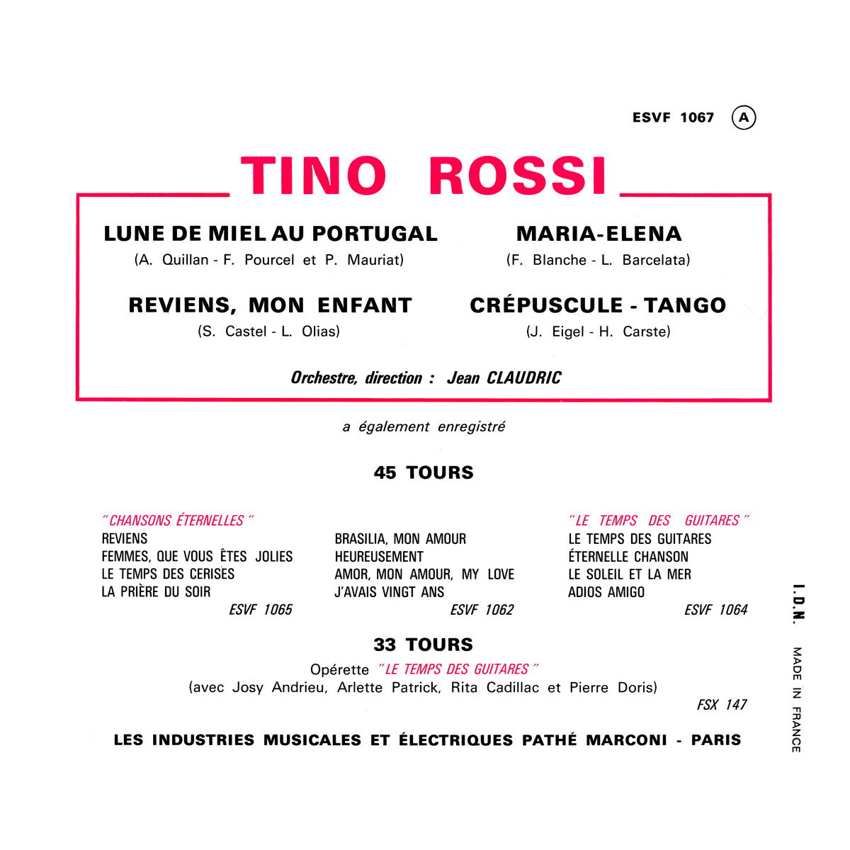 45ToursEPESVF1067Verso