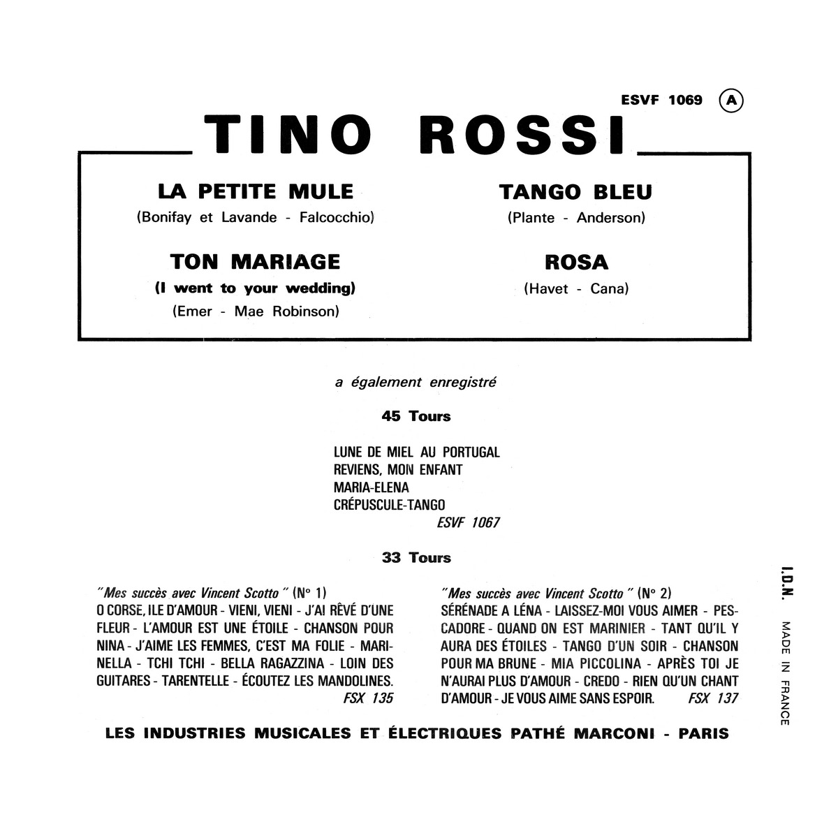 45ToursEPESVF1069Verso