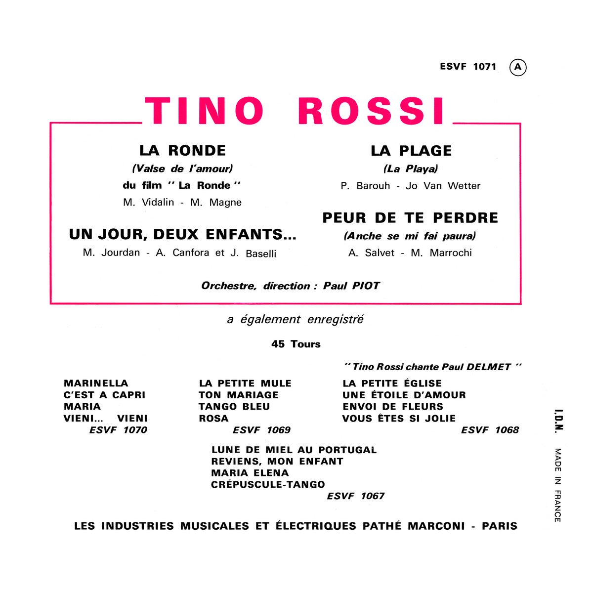 45ToursEPESVF1071Verso