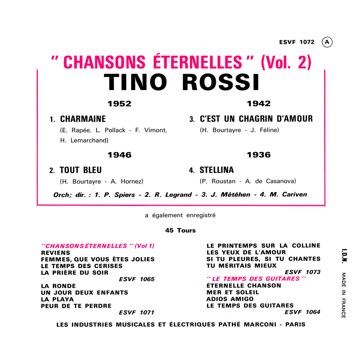 45ToursEPESVF1072Verso