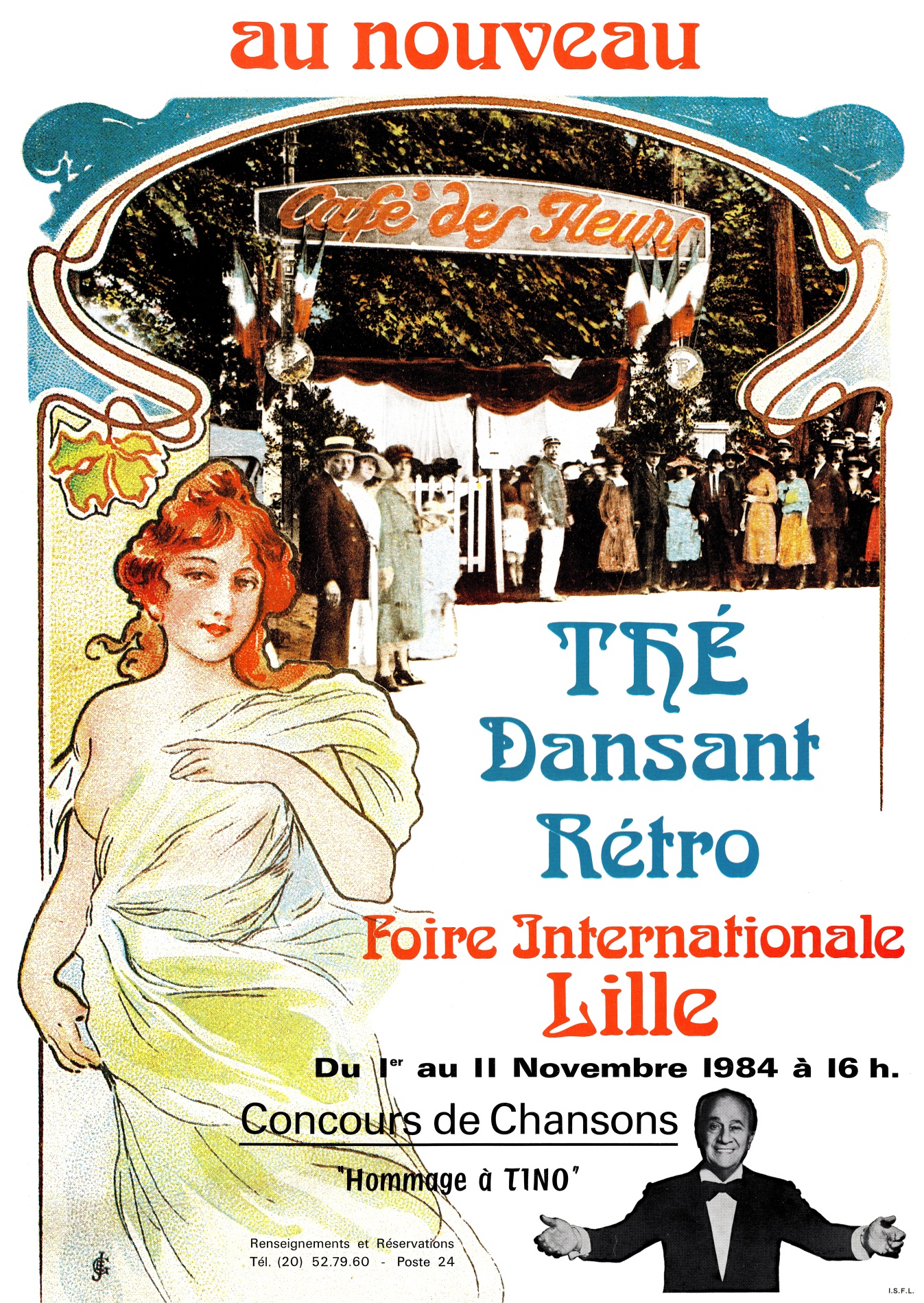 1984.11AfficheTheDansantFoireDeLilleHommageaTinoRossi